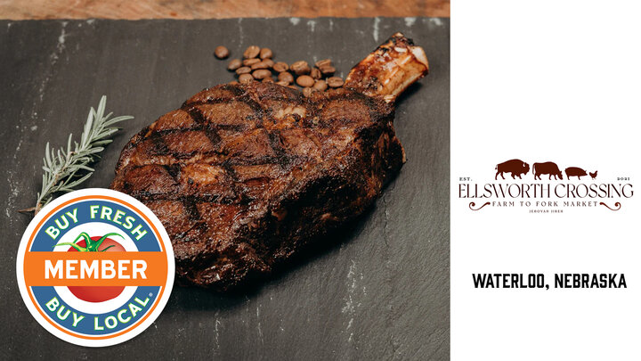 Ellsworth Crossing Member Spotlight photo featuring a locally produced steak